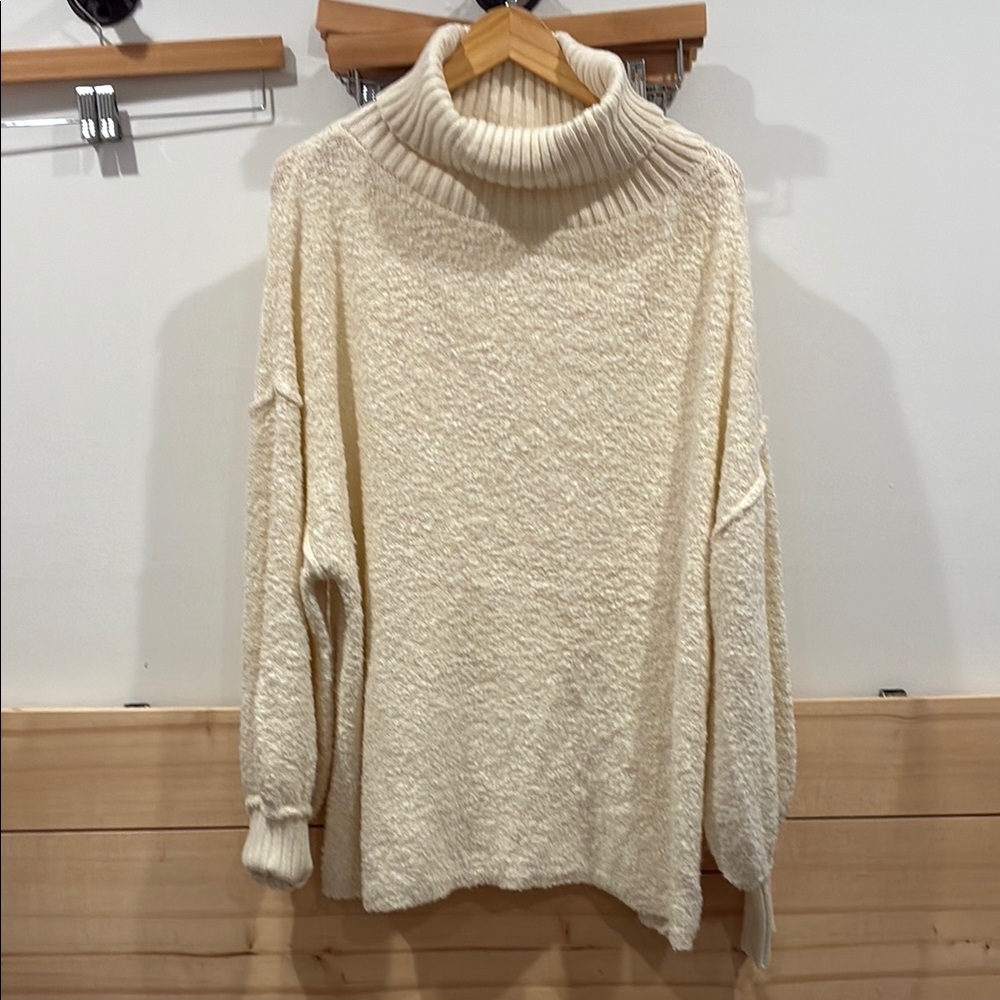 Double Zero Cream Oversized Cowl Neck Sweater